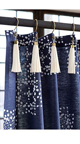 image for Aimoye Tassel Shower Curtain Hooks - Lovely Decorative Fringed s-Shape