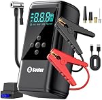 6000A Jump Starter with Air Compressor 160PSI, 12V Car Battery Booster for 10L Gas/10L Diesel, Portable Tire Inflator Car Booster Pack with Jumper Cables & 3 in 1 LED Light