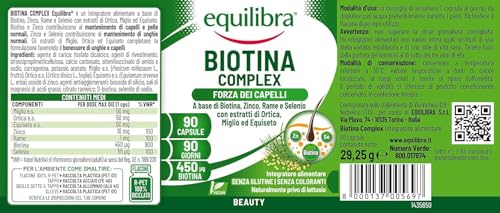 equilibra - Equilibra Biotina Complex, 90 capsule Vitamine 29.5 g unisex - 6