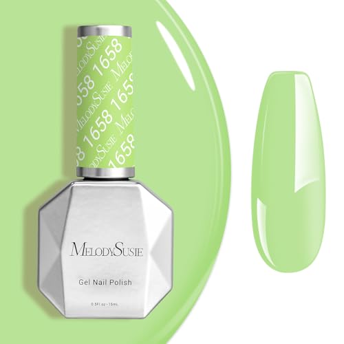 Image of MelodySusie Light Green Gel Nail Polish,0.5fl oz Nails Soak Off UV LED Bright Apple Green Gel Polish Nail Art Manicure Salon DIY Nail Design Decoration at Home Gift for Women-1658