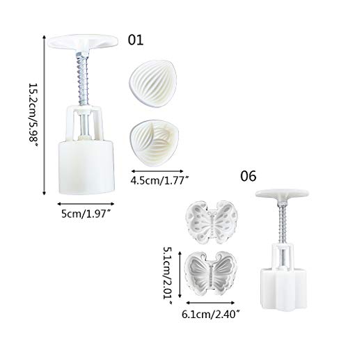 Cortador de biscoito de plástico Mooncake 50/65 g com 2 carimbos de chocolate prensado à mão