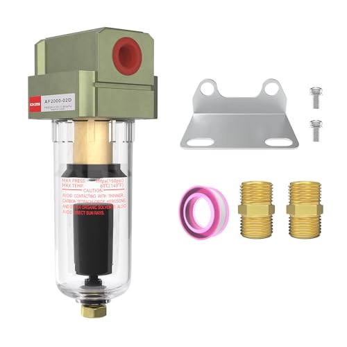 CNZG PNEU NPT 1/4 Auto Drain Air Pump Filter Pneumatic Water Trap for Air Compressor Oil Separator Compressed Airline Dryer Trap Inline Automatic AF2000-02D