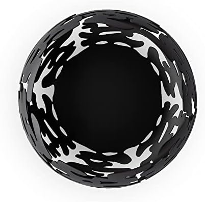 Alessi Round Basket, steel coloured with epoxy resin, Black, One Size