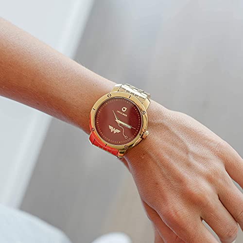 Uncle Jack Limited Edition Wonder Woman Watch For Women & Men 42Mm Case, Gold Stainless Steel Band | Dc Comics Licensed Justice League Superhero Wrist Watches For Adults, Only 150 Made #TOP4