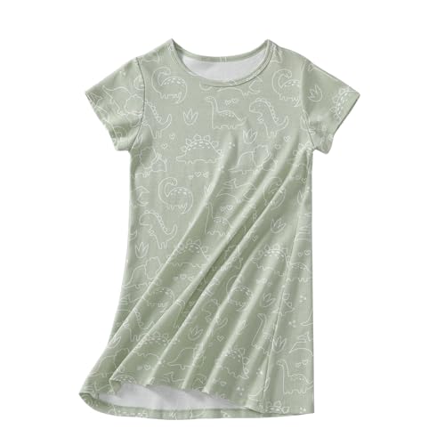 Cotton Nightgowns Girls Sleep Shirts Pajamas Short Sleeve Nightdress Toddler Nightie Dress