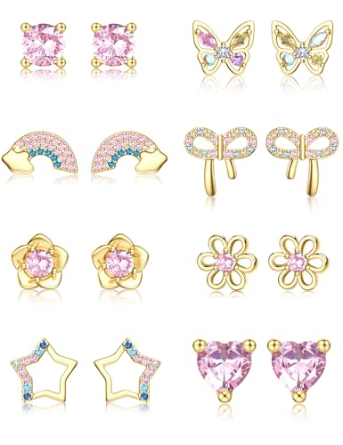 MILACOLATO 8 Paia Set Orecchini Donna Argento 925 Orecchini Bambina Anallergici Orecchino a Farfalla Fiore Stella Cuore Piccolo Orecchino Bambina Gioielli Oro MILACOLATO 8 Paia Set Orecchini Donna Argento 925 Orecchini Bambina Anallergici Orecchino a Farfalla Fiore Stella Cuore Piccolo Orecchino Bambina Gioielli Oro