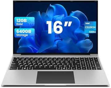 jumper 16 Inch Laptop Computer, 12GB RAM 640GB Storage, 5305U Processor, 1200p IPS FHD Display, WiFi-5, USB-A&C, HDMI, 38Wh Battery, Cooling System.
