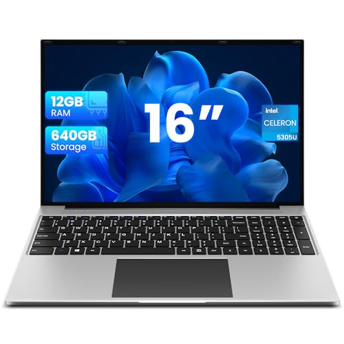jumper 16 Inch Laptop Computer, 12GB RAM 640GB Storage, 5305U Processor, 1200p IPS FHD Display, WiFi-5, USB-A&C, HDMI, 38Wh Battery, Cooling System.