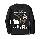 Photo Gallery coton de tulear dog coffee lover owner xmas birthday gift maglia a manica Photo Gallery coton de tulear dog coffee lover owner xmas birthday gift maglia a manica