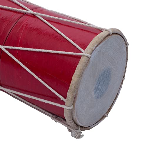 Handmade Wooden & Leather Classical Indian Folk Tabla Drum Set Hand Percussion Drums World Musical Instruments Punjabi Dhol Dholak Dholki 10 X 6 Inches Fun Birthday Housewarming Gift Ideas #TOP3