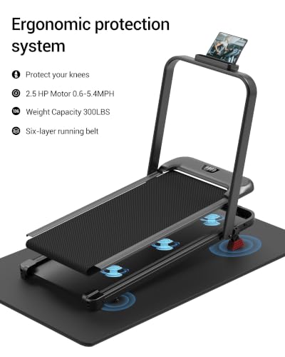 Image of 15% Incline Walking Pad Treadmill, Under Desk Treadmills for Home | Foldable Treadmill, Compact, Portable, 2.5HP Brushless, Home Office, Reomte Control, 300Lbs Capacity, LED Display