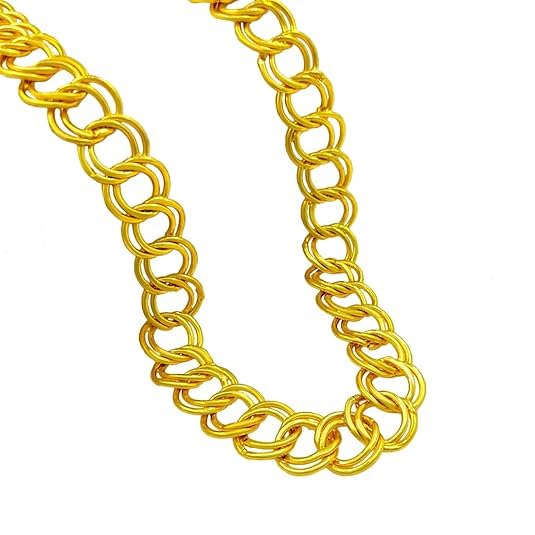 kunjus Classical Chain Gold Plated Golden Finish Kadi Chain Brass Neck Chain for Men and Boys-picture-24