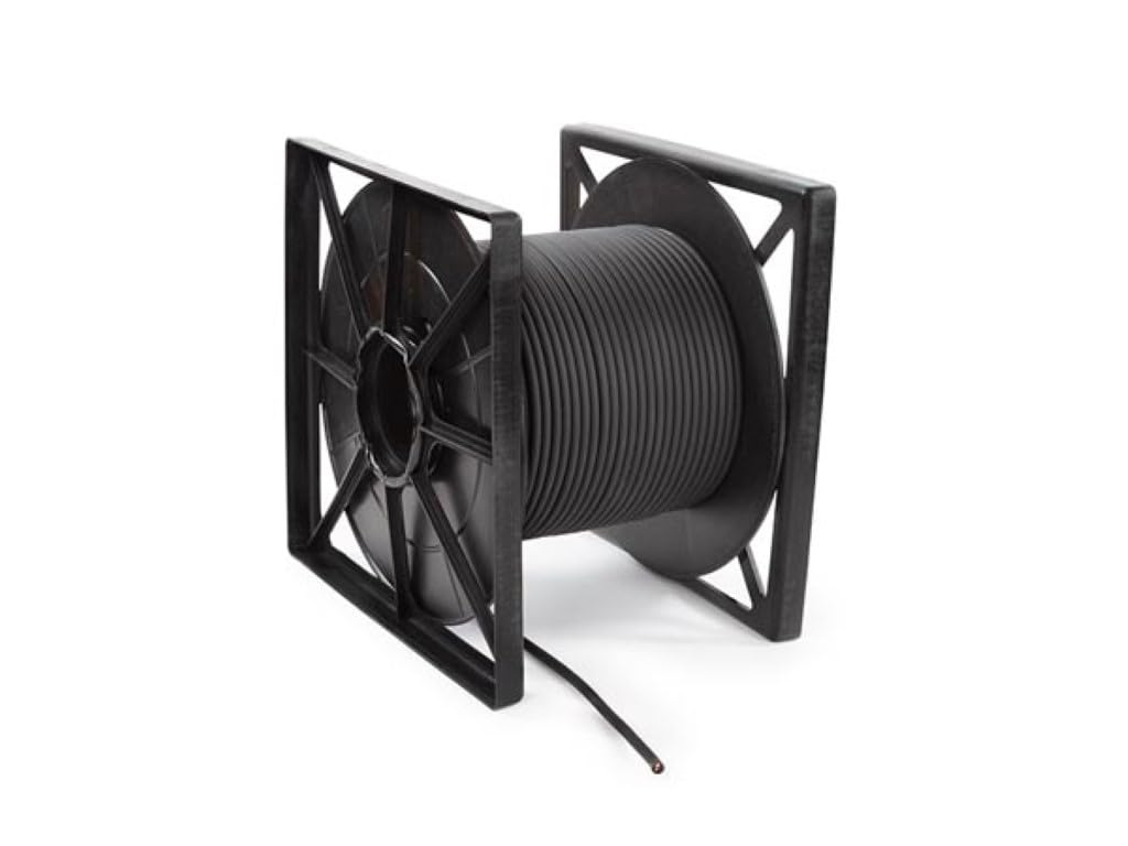 HQ-Power Lautsprecherkabel 2x2.50mm², 100 Meter, schwarz, Rolle, reines OFC Kupfer für Heimkino Stereoanlage, Audiokabel, Lautsprecheranschluss, flexible Installation, professionelle Klangqualität