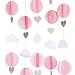 Cieovo Hot Air Balloon 3D Paper Garland Baby Room Nursery Decor, Baby Shower Pack of 3 (3 Individual Strands, 59 inch Long Per Strand)