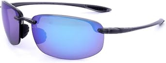 Maui Jim Mens Polarized HoOkipa B407-11 Black Rimless Sunglasses