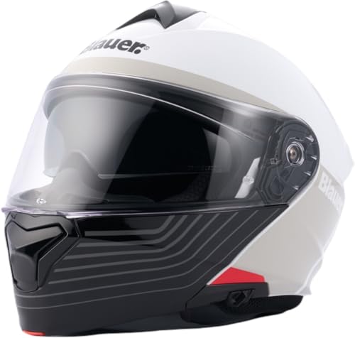 MAGIC MOTOR Casco Blauer HT modular Noah Flip Up blanco/gris brillante, talla M