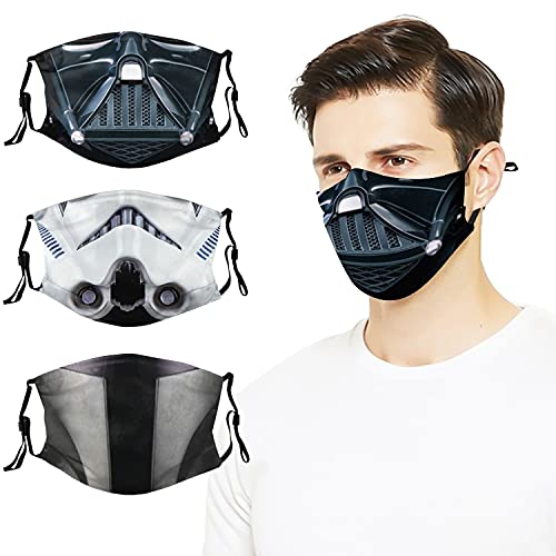 3PCS Face Mask with 6 Filters Reusable Adjustable Washables Masks for Men Women Adults Mouth Cover
