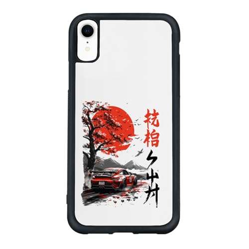 qizjio Japanese Car Anime-Inspired Phone Case – Cool Racing Illustration, Shockproof Protective Cover for iPhone XR