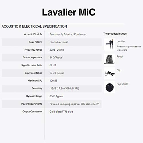 Microphone cravate pour reflex et PC portable avec adaptateurs DJI Rode