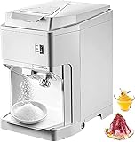 Trituradora de hielo eléctrica, 460 W, Finura ajustable, para hielo fino y grueso, 120 kg por hora, diseño completamente abierto para una limpieza fácil, máquina de cono de nieve para