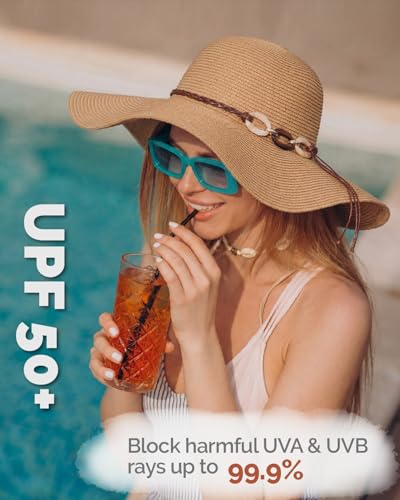 Sombrero de Playa para Mujer con Ala Ancha y Protección UV miniatura 6