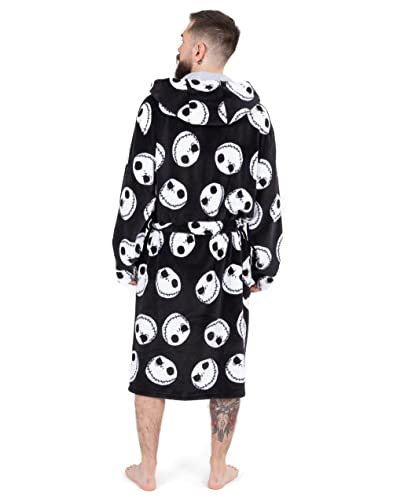 Disney The Nightmare Before Christmas Dressing Gown Mens Black Bathrobe3