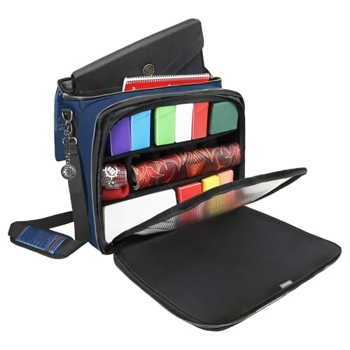 Image of ENHANCE Collector's Edition MTG Bag fits Deck Boxes, Top Loader Binder, Commander Deck, & More TCG Accessories - TCG Travel Bag with Card Defender Screen, Customizable Interior (Dragon Blue)