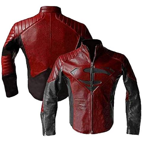 Superman Leather Jackets Men Black Faux Leather Biker Jacket Smallville Man Of Steel Superhero Costume Adult Cover