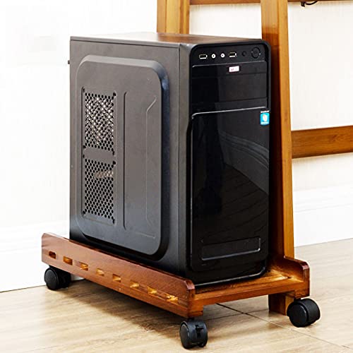 Soporte Liudan para CPU con polea, soporte para torre de computadora de madera, tamaño A miniatura 6