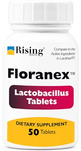 Rising Health Floranex Lactobacillus Probiotic Dietary Supplement Tablets for Digestive & Gut Health Daily Probiotic Support - 50 Tablets