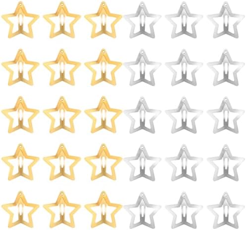 Amazon.com : Qianyu Star Hair Clips - 30 Pcs Silver & Golden