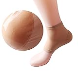 2 Pairs Moisturizing Silicone Gel Heel Socks for Dry Hard Cracked Skin Foot (Heel Sleeves, Skin Color)