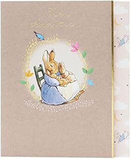 New Baby Congrats Card - Peter Rabbit New Baby Congrats Card - Peter Rabbit Birth Congrats Card - Cute New Baby Greeting Card - Baby Boy Card - Baby Girl Card, Multi (723635-0-1)