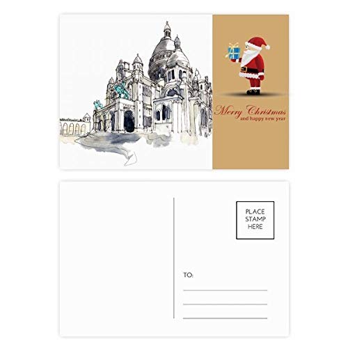 Cartes postales Sacré-Cœur et Père Noël pour remerciements - Lot de 20