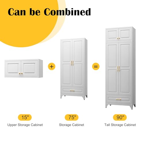 Image of SteeLoong 90 inch Metal Storage Cabinet with Doors and 3 Adjustable Shelves