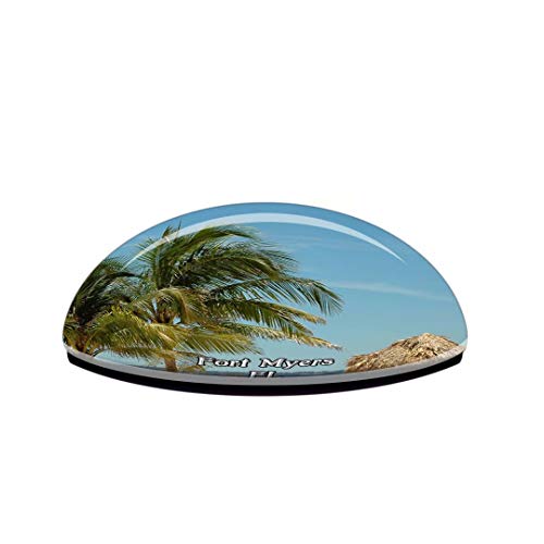 Imán de viaje cristal 3D Fort Myers Beach Florida USA miniatura 3