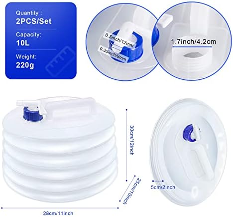 Collapsible Water Container 10L, Camping Water Containers with Tap,Portable & Folding Water Carrier Use BBQs, Picnics, Camping, Hiking, Climbing and Other Travel Outdoor Activities