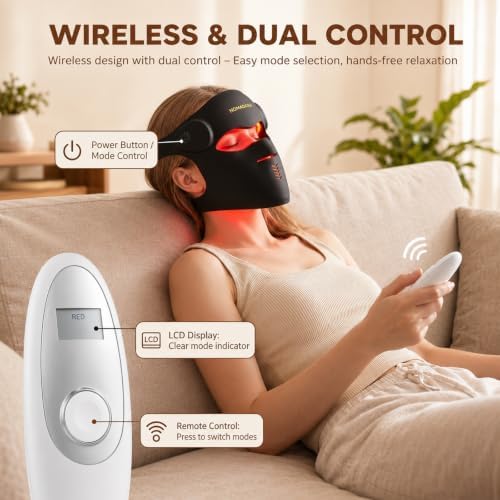 NOMADARA 3D Cordless Red Light Therapy Mask for Face, 9 Modes LED Face Mask — view 4