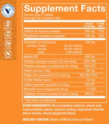The Vitamin Shoppe Multi Enzyme - Helps Support The Digestion & Absorption Of Protein, Carbs & Fat (600 Tablets) #TOP1