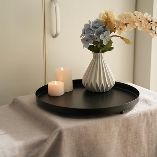 Assiette décorative en métal noir mat design moderne 30 cm - 7