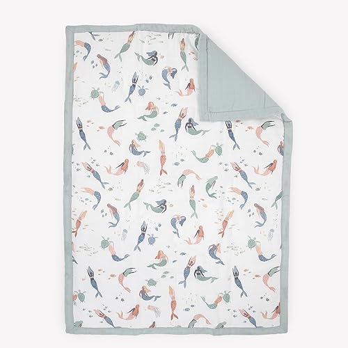 Image of Little Unicorn Lofty Comforter Blanket | Super Soft & Breathable Muslin Fabric| Great for Play & Bedtime Blanket (Mermaid Party)