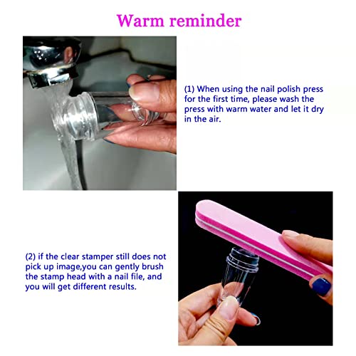 Lizif Nail Stamping Plate Kit,1 Nail Stamper, 8 Nail Art Stamp Plates, 2 Scrapers, Nail Art Stamp Kit Template For #TOP6