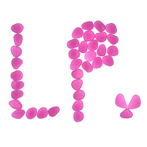 Qttlli 100Pcs Glow Pebbles Glow In The Dark Decorative Stones Rocks For Garden Path Walkway Yard Fish Tank, Light Purple #TOP2