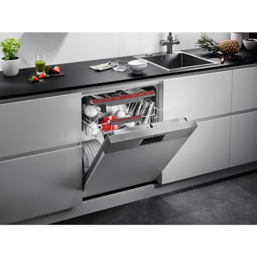 AEG FEE6491AZM Integrierter-Geschirrspüler/Serie 6000 mit SatelliteClean / 60cm / AirDry - ideale Trocknungsergebnisse/C/energiesparend/MaxiFlex Besteckschublade/Startzeitvorwahl