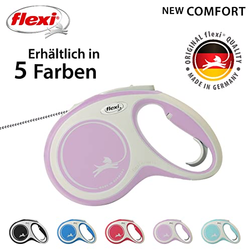 flexi Hundeleine, ausziehbar mit weichem Griff, 3 m / 5 m / 8 m / 8 m / 8 - 20 kg, small, rose
