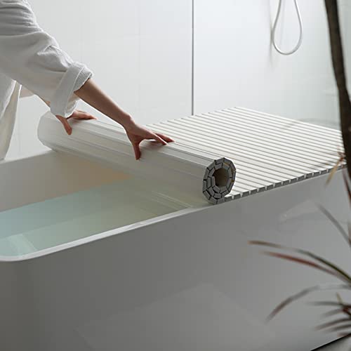 Couverture de bain isolante pliante et plateau de baignoire ergonomique pour économie d'énergie
