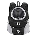M MUNCASO Dog Cat Carrier Backpack small Pet Travel Bag,Medium Puppy Pet Front Pack,with Breathable Head-Out Design and Waterproof Bottom Airline Approved for Outdoor Travel(L,Black)
