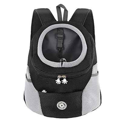 M MUNCASO Dog Cat Carrier Backpack small Pet Travel Bag,Puppy Pet Front Pack,with Breathable Head-Out Design and Waterproof Bottom,Airline Approved for Outdoor Hiking Travel Bike(S,Black)