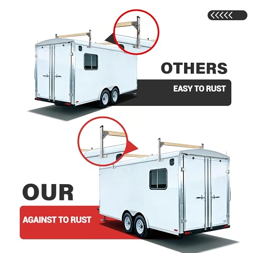 ECOTRIC Roof Ladder Rack Bracket Compatible with Most Enclosed Trailers Cargo Vans Silvery Aluminium Powder Coated Adjustable by ECOTRIC - Image 6