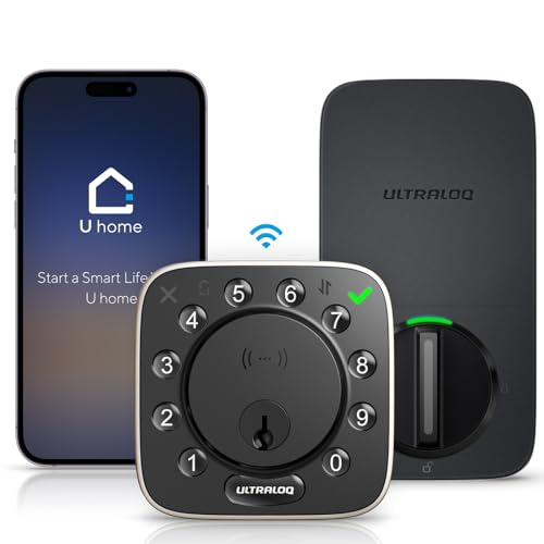 ULTRALOQ Bolt NFC WiFi Smart Lock with Door Sensor, Built in WiFi Deadbolt, Keypad Keyless Entry Door Lock, App Remote Control, Auto Unlock, IP65 Waterproof, 12 Months Battery NFC+WiFi(No Fi